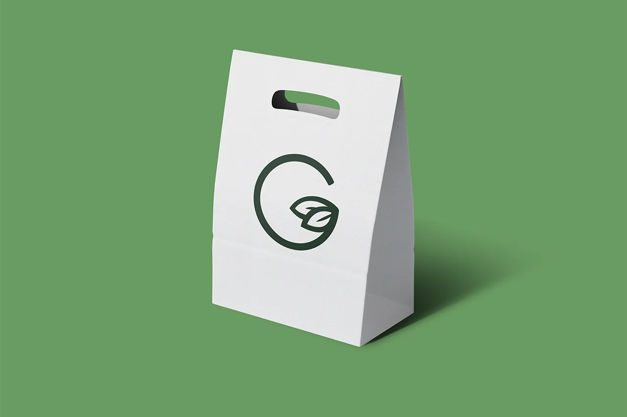 Mockup of bag with Glean logo