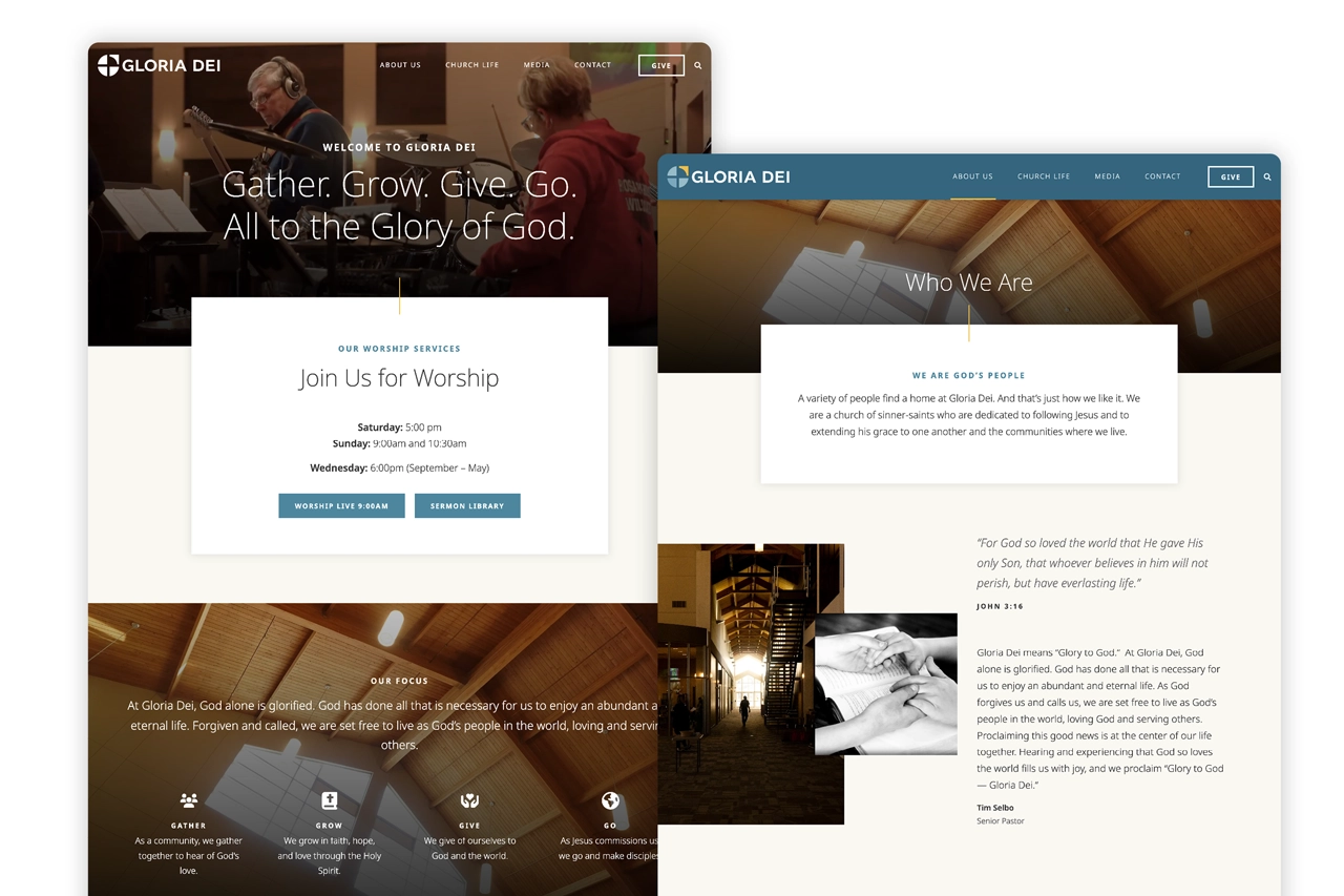 Gloria Dei website pages