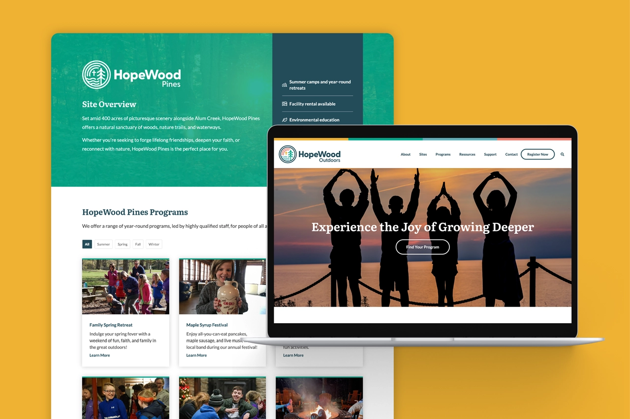 HopeWood Outdoors website pages