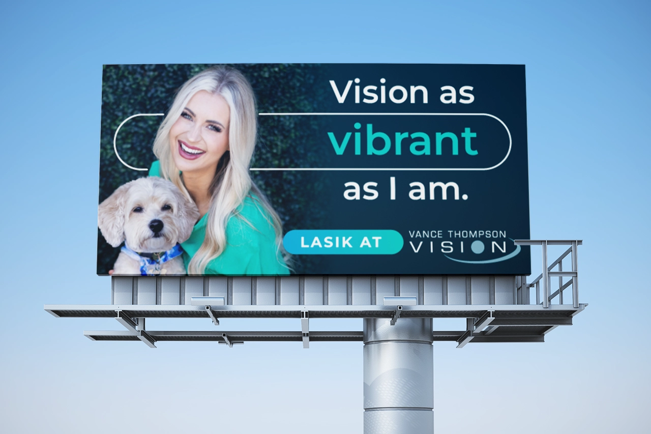 Mockup of billboard for Vance Thompson Vision